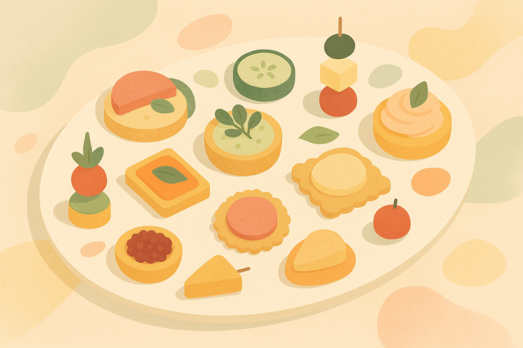 Plateau apéritif illustré