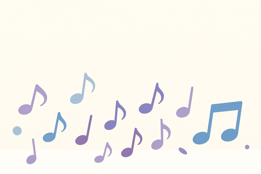 Notes musicales colorées
