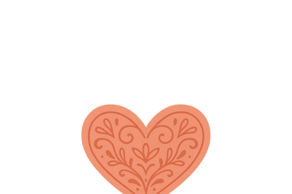 Cœur floral doré
