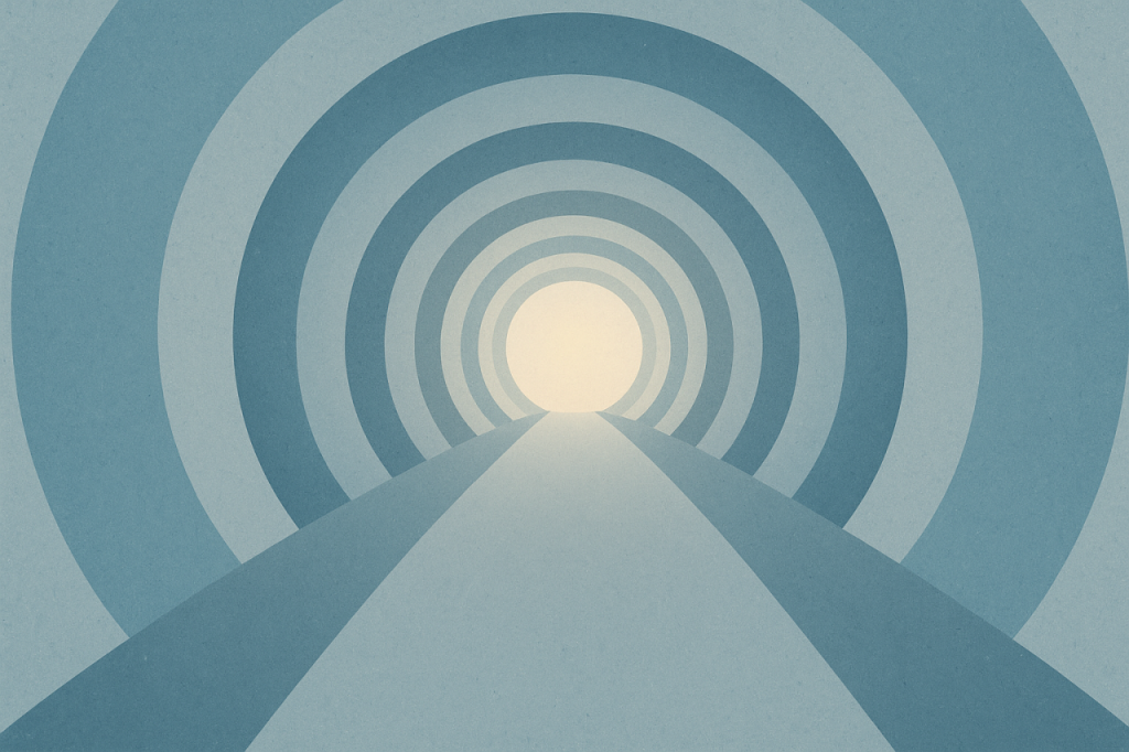 Tunnel abstrait bleu
