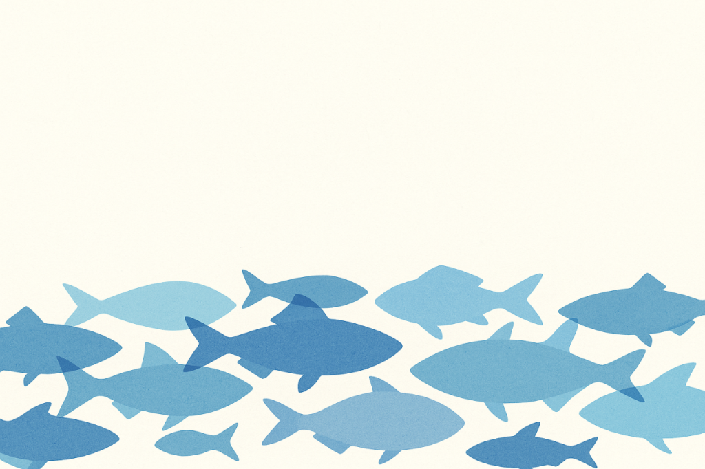 Banc de poissons bleus