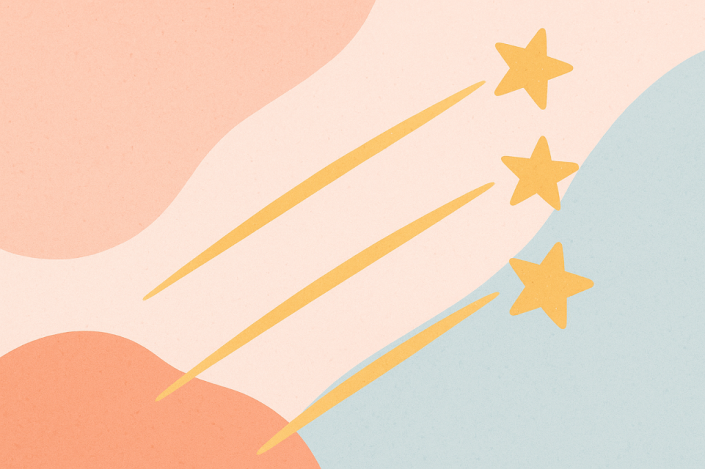 Étoiles filantes dorées