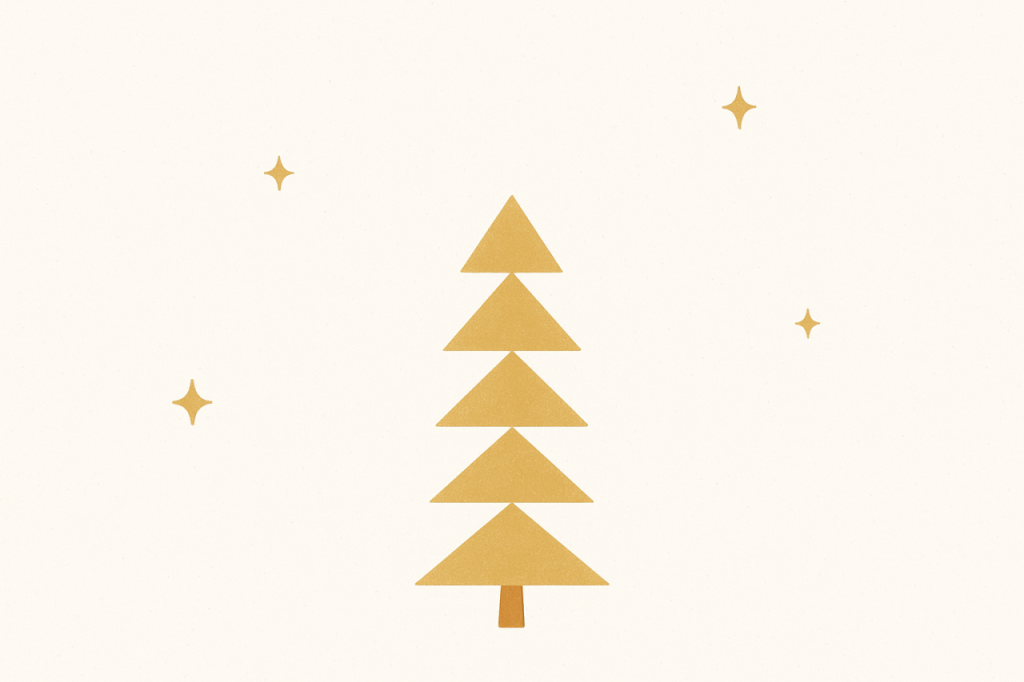 Sapin géométrique doré