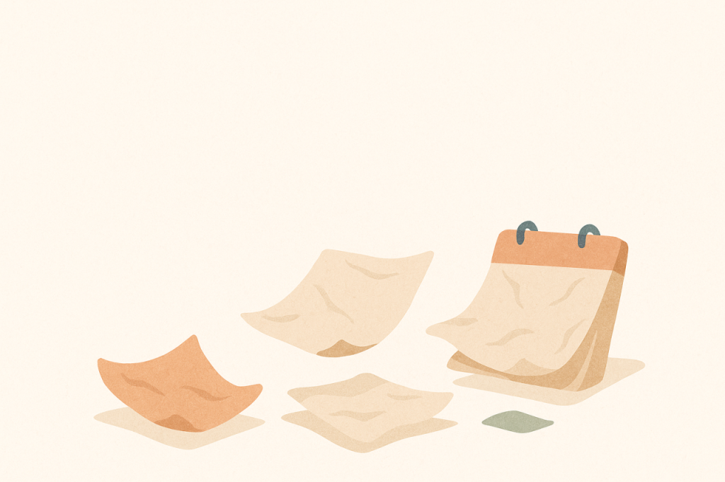 Feuilles volantes calendrier