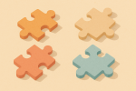 Pièces de puzzle colorées