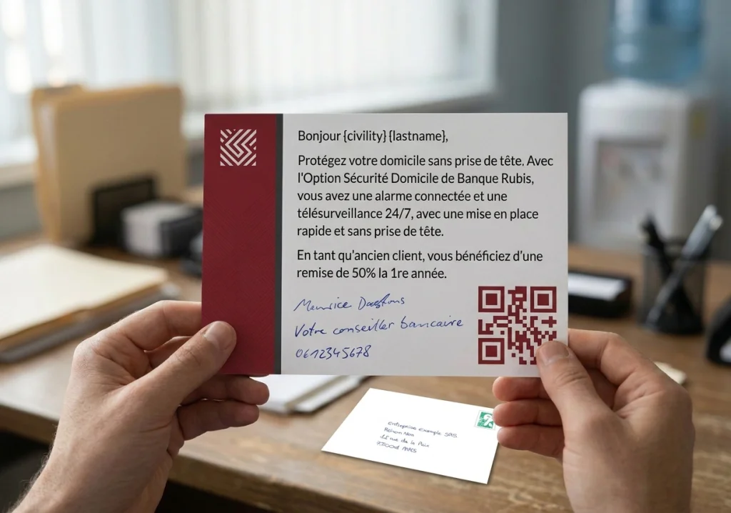Carte typographique avec QR code