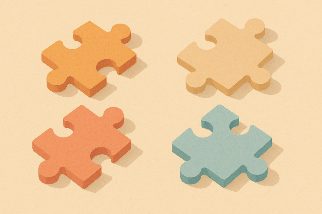 Pièces de puzzle colorées