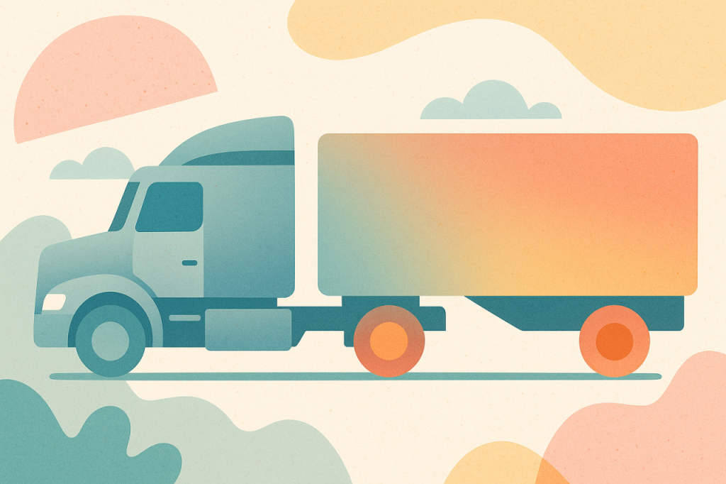 Camion logistique coloré