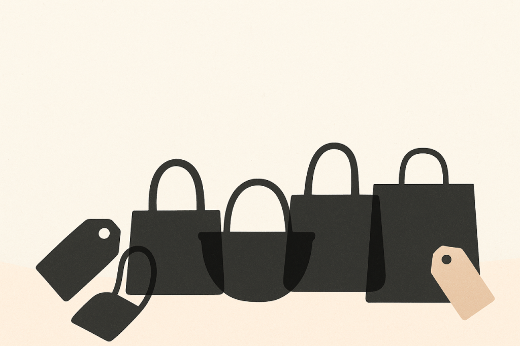 Sacs commerciaux minimalistes