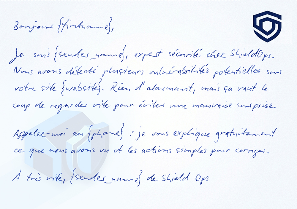 Exemple de courrier Manuscry