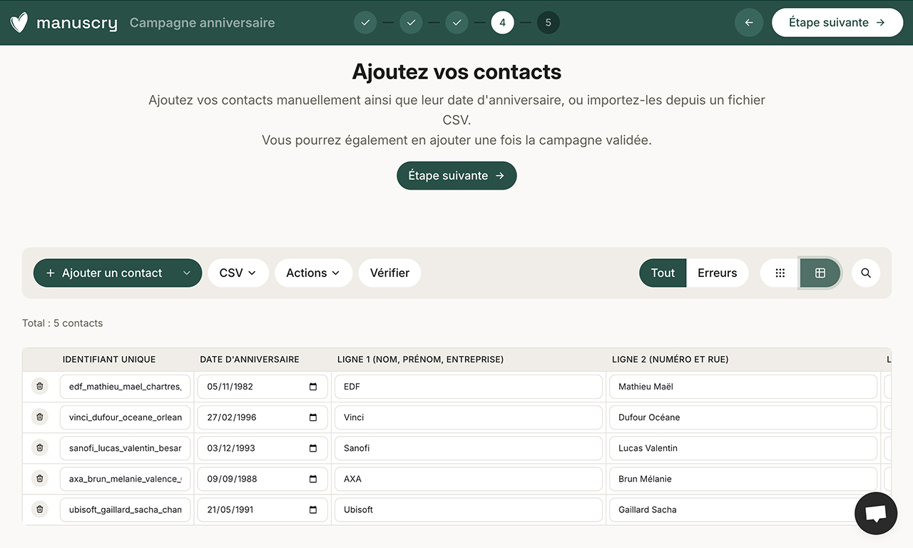 Système fiable d'automatisation anniversaire
