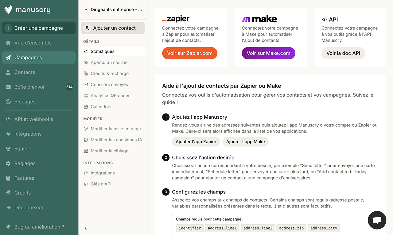 API recherche adresses